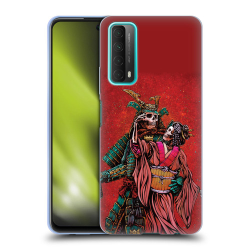 David Lozeau Colourful Art Samurai And Geisha Soft Gel Case for Huawei P Smart (2021)