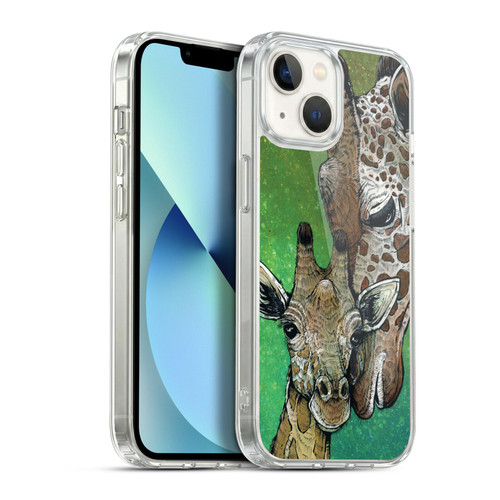David Lozeau Colourful Art Giraffe Soft Gel Case for Apple iPhone 13