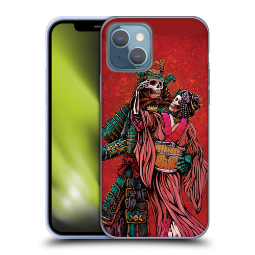 David Lozeau Colourful Art Samurai And Geisha Soft Gel Case for Apple iPhone 13