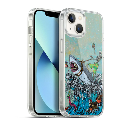 David Lozeau Colourful Art Surfing Soft Gel Case for Apple iPhone 13