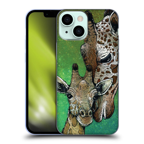 David Lozeau Colourful Art Giraffe Soft Gel Case for Apple iPhone 13 Mini