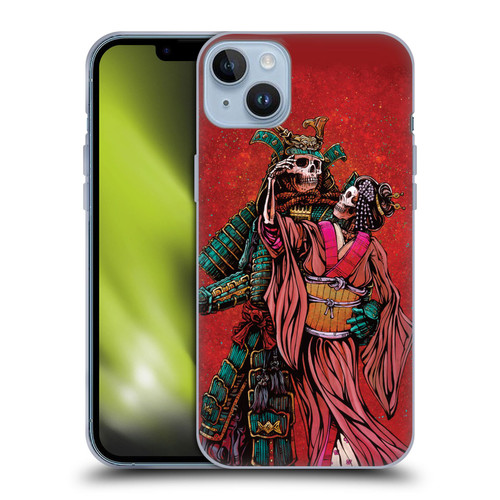 David Lozeau Colourful Art Samurai And Geisha Soft Gel Case for Apple iPhone 14 Plus