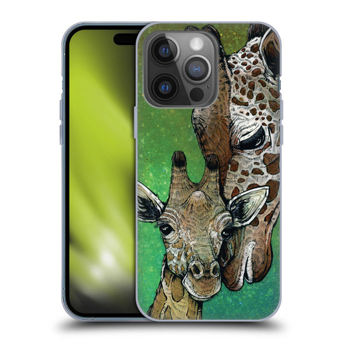 David Lozeau Colourful Art Giraffe Soft Gel Case for Apple iPhone 14 Pro