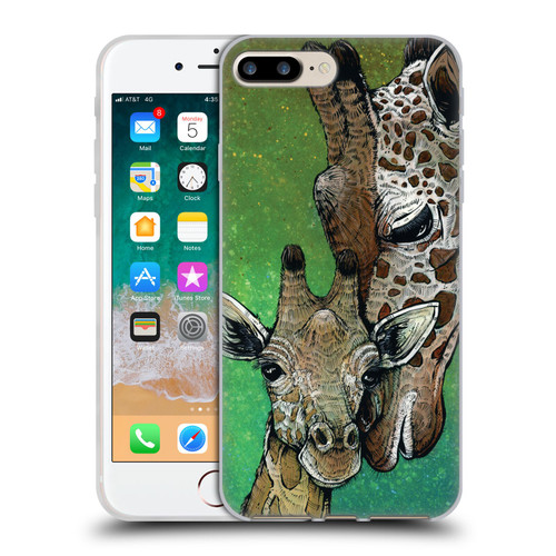 David Lozeau Colourful Art Giraffe Soft Gel Case for Apple iPhone 7 Plus / iPhone 8 Plus