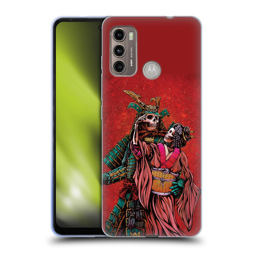 David Lozeau Colourful Art Samurai And Geisha Soft Gel Case for Motorola Moto G60 / Moto G40 Fusion