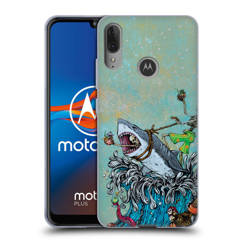 David Lozeau Colourful Art Surfing Soft Gel Case for Motorola Moto E6 Plus