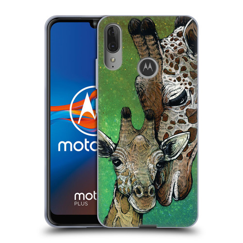 David Lozeau Colourful Art Giraffe Soft Gel Case for Motorola Moto E6 Plus