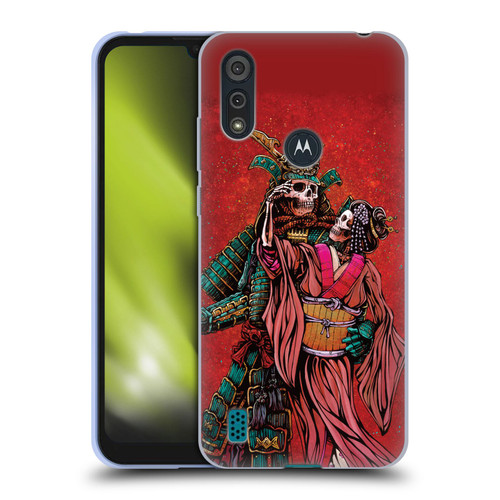 David Lozeau Colourful Art Samurai And Geisha Soft Gel Case for Motorola Moto E6s (2020)