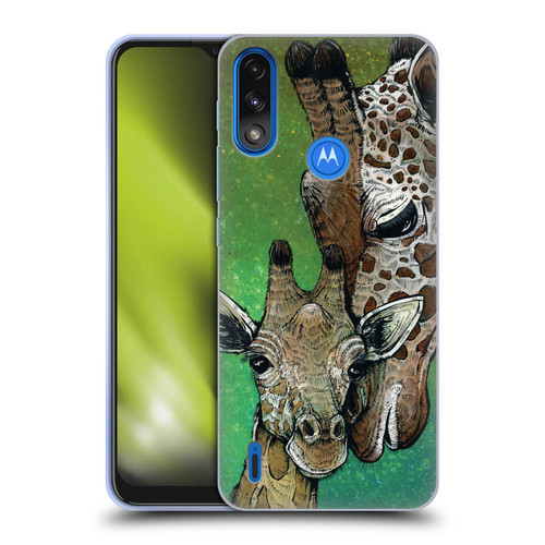 David Lozeau Colourful Art Giraffe Soft Gel Case for Motorola Moto E7 Power / Moto E7i Power