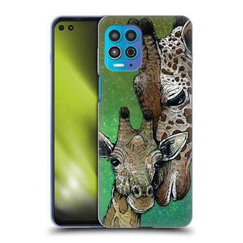 David Lozeau Colourful Art Giraffe Soft Gel Case for Motorola Moto G100