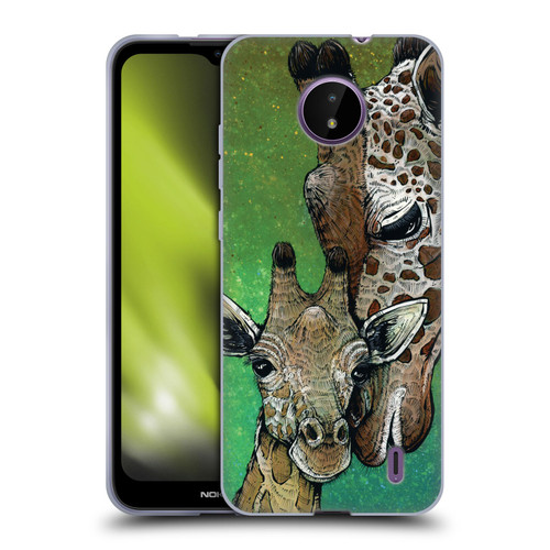 David Lozeau Colourful Art Giraffe Soft Gel Case for Nokia C10 / C20