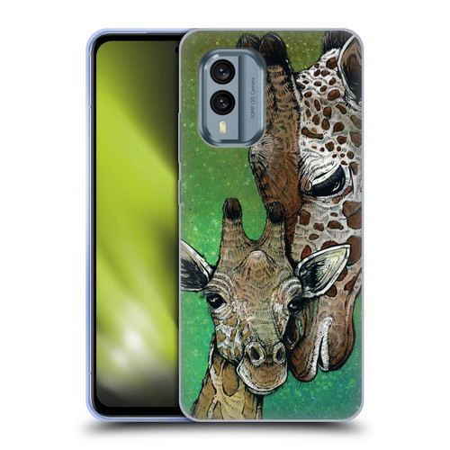 David Lozeau Colourful Art Giraffe Soft Gel Case for Nokia X30