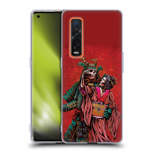 David Lozeau Colourful Art Samurai And Geisha Soft Gel Case for OPPO Find X2 Pro 5G