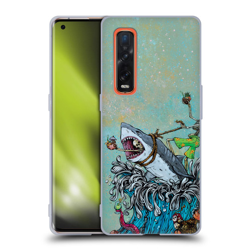 David Lozeau Colourful Art Surfing Soft Gel Case for OPPO Find X2 Pro 5G