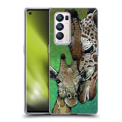 David Lozeau Colourful Art Giraffe Soft Gel Case for OPPO Find X3 Neo / Reno5 Pro+ 5G