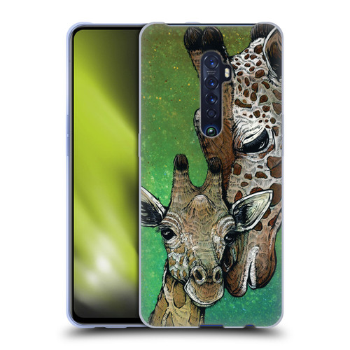 David Lozeau Colourful Art Giraffe Soft Gel Case for OPPO Reno 2