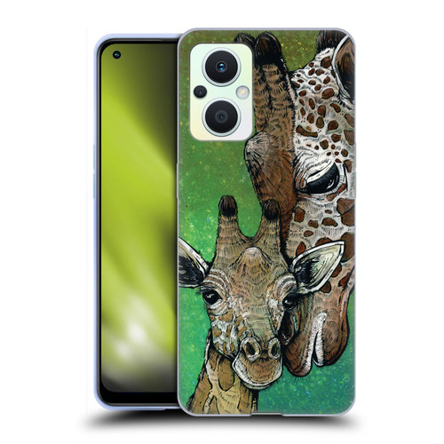 David Lozeau Colourful Art Giraffe Soft Gel Case for OPPO Reno8 Lite