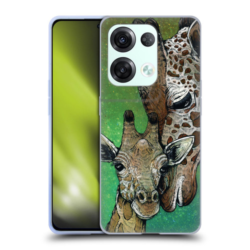 David Lozeau Colourful Art Giraffe Soft Gel Case for OPPO Reno8 Pro
