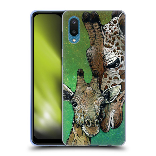 David Lozeau Colourful Art Giraffe Soft Gel Case for Samsung Galaxy A02/M02 (2021)