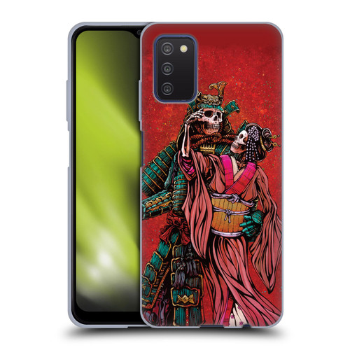 David Lozeau Colourful Art Samurai And Geisha Soft Gel Case for Samsung Galaxy A03s (2021)