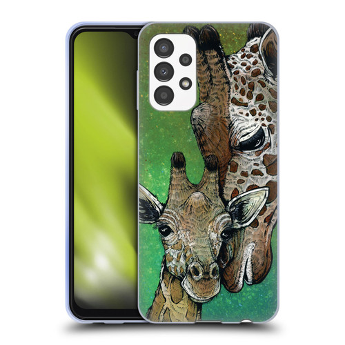 David Lozeau Colourful Art Giraffe Soft Gel Case for Samsung Galaxy A13 (2022)