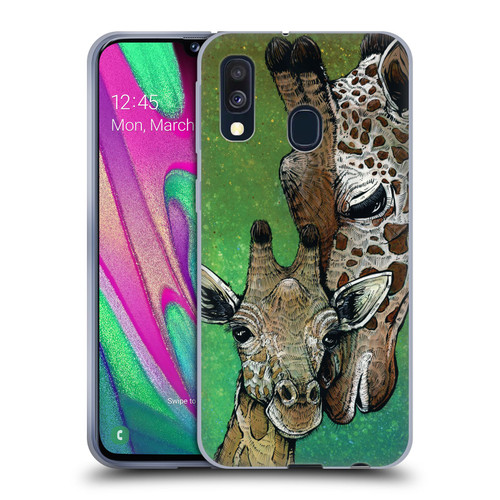 David Lozeau Colourful Art Giraffe Soft Gel Case for Samsung Galaxy A40 (2019)