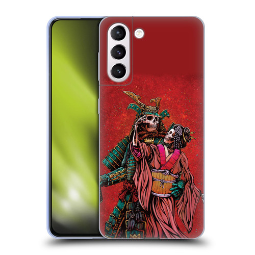 David Lozeau Colourful Art Samurai And Geisha Soft Gel Case for Samsung Galaxy S21+ 5G