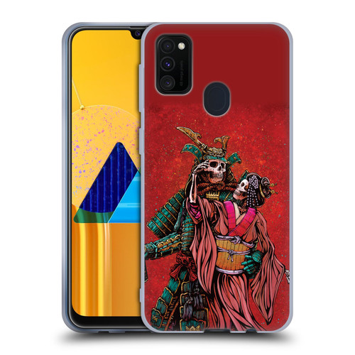 David Lozeau Colourful Art Samurai And Geisha Soft Gel Case for Samsung Galaxy M30s (2019)/M21 (2020)