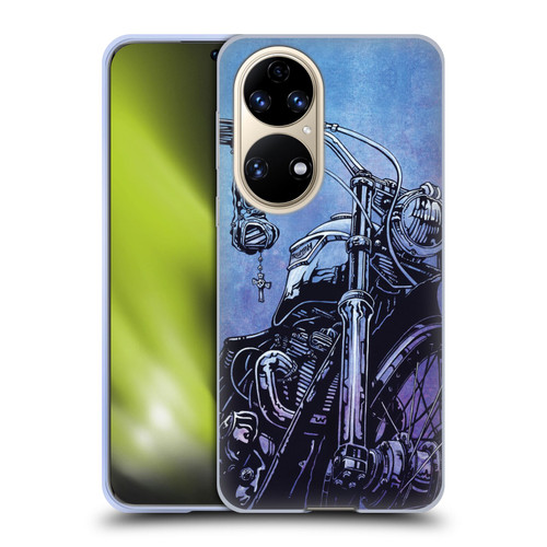 David Lozeau Skeleton Grunge Motorcycle Soft Gel Case for Huawei P50