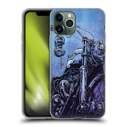 David Lozeau Skeleton Grunge Motorcycle Soft Gel Case for Apple iPhone 11 Pro