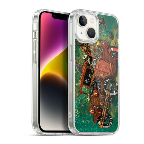 David Lozeau Skeleton Grunge Tiki Towing Soft Gel Case for Apple iPhone 14