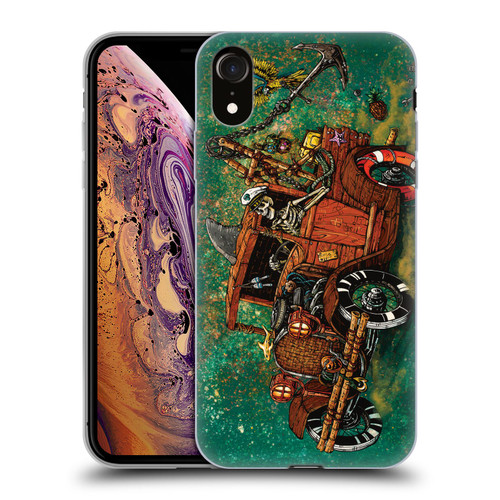 David Lozeau Skeleton Grunge Tiki Towing Soft Gel Case for Apple iPhone XR