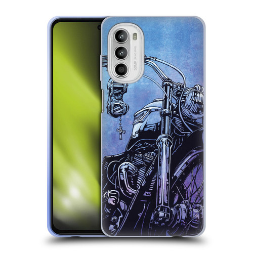 David Lozeau Skeleton Grunge Motorcycle Soft Gel Case for Motorola Moto G52
