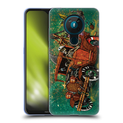 David Lozeau Skeleton Grunge Tiki Towing Soft Gel Case for Nokia 5.3