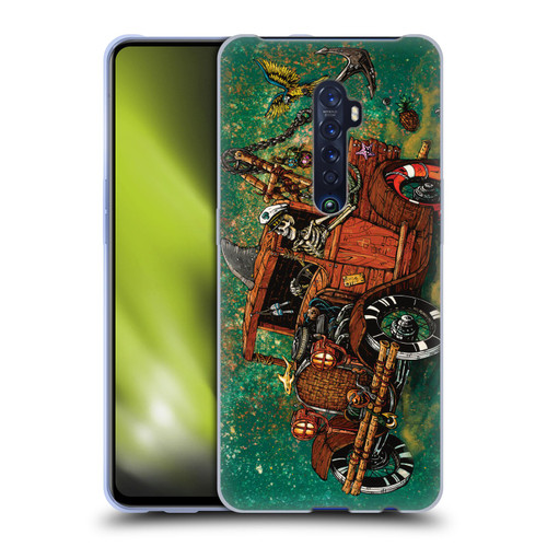 David Lozeau Skeleton Grunge Tiki Towing Soft Gel Case for OPPO Reno 2