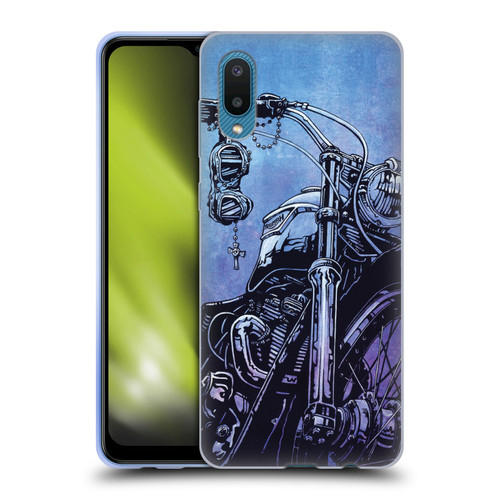 David Lozeau Skeleton Grunge Motorcycle Soft Gel Case for Samsung Galaxy A02/M02 (2021)