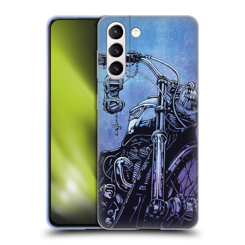 David Lozeau Skeleton Grunge Motorcycle Soft Gel Case for Samsung Galaxy S21 5G
