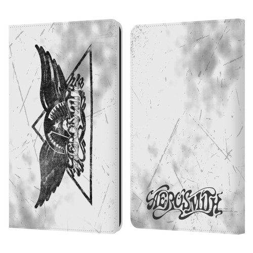 Aerosmith Black And White Triangle Winged Logo Leather Book Wallet Case Cover For Amazon Kindle Paperwhite 1 / 2 / 3