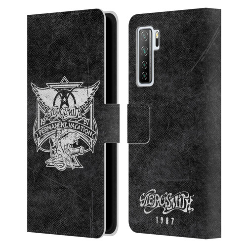 Aerosmith Black And White 1987 Permanent Vacation Leather Book Wallet Case Cover For Huawei Nova 7 SE/P40 Lite 5G