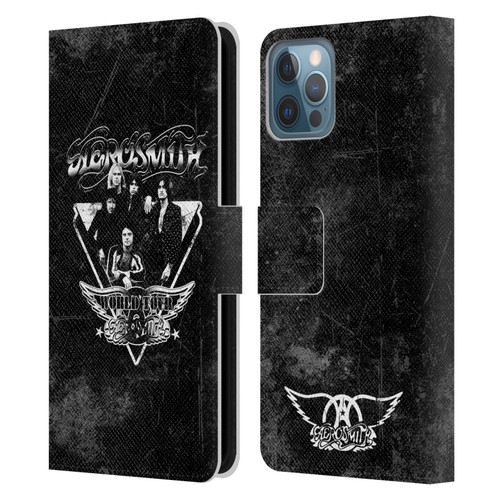 Aerosmith Black And White World Tour Leather Book Wallet Case Cover For Apple iPhone 12 / iPhone 12 Pro