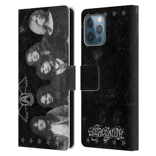 Aerosmith Black And White Vintage Photo Leather Book Wallet Case Cover For Apple iPhone 12 Pro Max