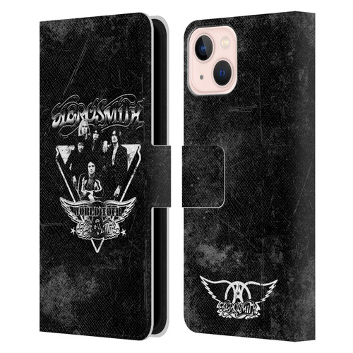 Aerosmith Black And White World Tour Leather Book Wallet Case Cover For Apple iPhone 13