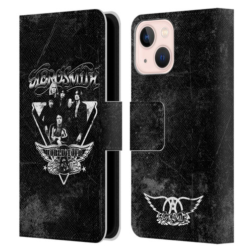 Aerosmith Black And White World Tour Leather Book Wallet Case Cover For Apple iPhone 13 Mini