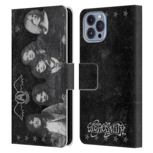 Aerosmith Black And White Vintage Photo Leather Book Wallet Case Cover For Apple iPhone 14
