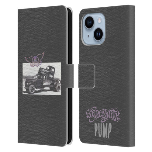 Aerosmith Black And White The Pump Leather Book Wallet Case Cover For Apple iPhone 14 Plus