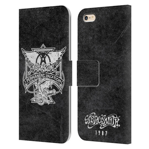 Aerosmith Black And White 1987 Permanent Vacation Leather Book Wallet Case Cover For Apple iPhone 6 Plus / iPhone 6s Plus