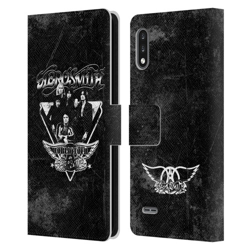 Aerosmith Black And White World Tour Leather Book Wallet Case Cover For LG K22