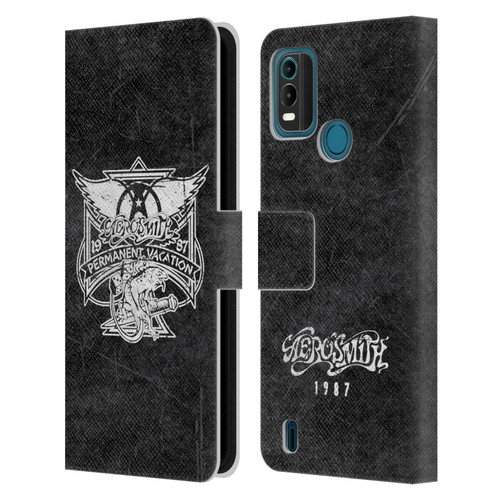 Aerosmith Black And White 1987 Permanent Vacation Leather Book Wallet Case Cover For Nokia G11 Plus