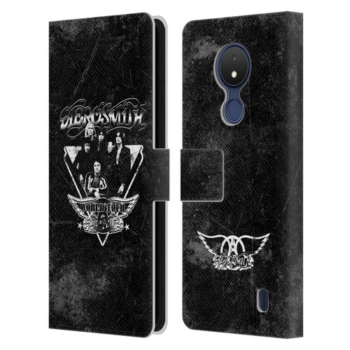 Aerosmith Black And White World Tour Leather Book Wallet Case Cover For Nokia C21