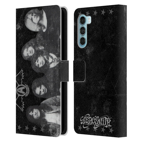 Aerosmith Black And White Vintage Photo Leather Book Wallet Case Cover For Motorola Edge S30 / Moto G200 5G